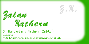 zalan mathern business card